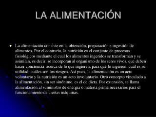 LA ALIMENTACIÓN