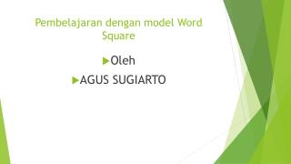 Pembelajaran dengan model Word Square