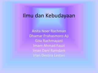 Ilmu dan Kebudayaan