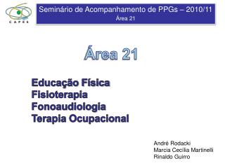 Educação Física Fisioterapia Fonoaudiologia Terapia Ocupacional