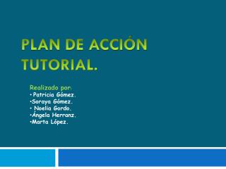 PLAN DE ACCIÓN TUTORIAL.