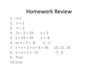 Homework Review