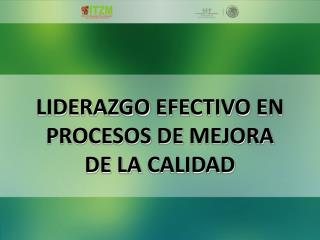 LIDERAZGO EFECTIVO EN PROCESOS DE MEJORA DE LA CALIDAD