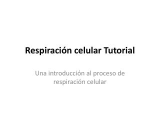 Respiración celular Tutorial