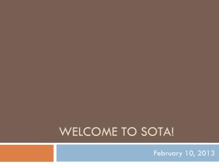 Welcome to sota !