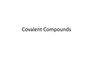 Covalent Compounds