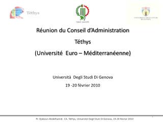 Réunion du Conseil d’Administration Téthys (Université Euro – Méditerranéenne)