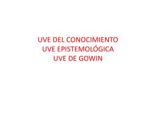 UVE DEL CONOCIMIENTO UVE EPISTEMOLÓGICA UVE DE GOWIN