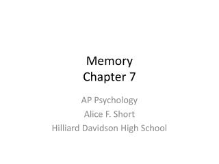 Memory Chapter 7