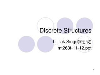 Discrete Structures