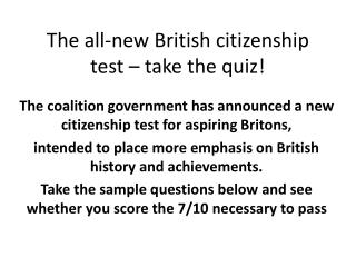 The all-new British citizenship test – take the quiz!