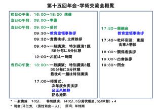 前日の午後：　１６：００～１８：００　準備