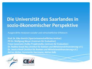 Die Universität des Saarlandes in sozio-ökonomischer Perspektive