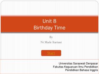 Unit 8 Birthday Time