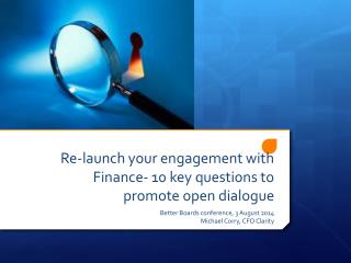 Re-launch your engagement with Finance- 10 key questions to promote open dialogue