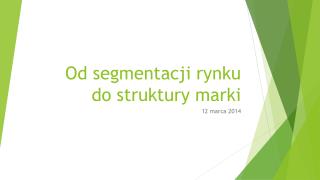 Od segmentacji rynku do struktury marki