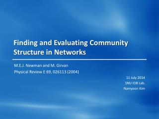 Finding and Evaluating Community Structure in Networks