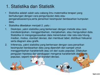 1. Statistika dan Statistik