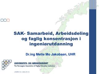 SAK- Samarbeid, Arbeidsdeling og faglig konsentrasjon i ingeniørutdanning
