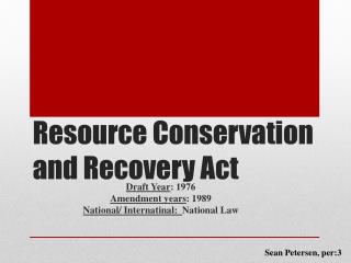 Resource Conservation and Recovery Act