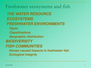 Freshwater ecosystems and fish