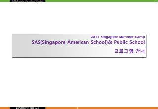 2011 Singapore Summer Camp SAS(Singapore American School)&amp; Public School 프로그램 안내