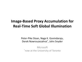 Image-Based Proxy Accumulation for Real-Time Soft Global Illumination