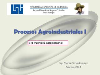 Procesos Agroindustriales I