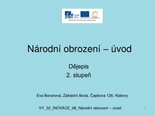 Národní obrození – úvod