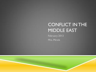 Conflict in the middle east