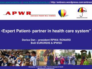 Expert Patient- partner in health care system&quot;