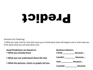 Directions for Predicting: