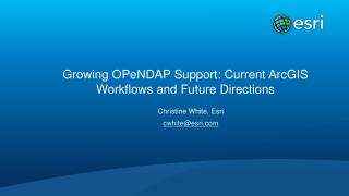 Growing OPeNDAP Support: Current ArcGIS Workflows and Future Directions