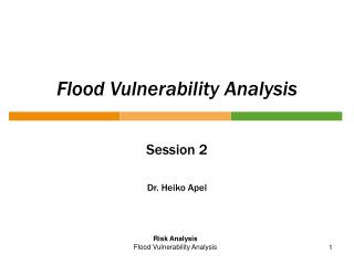 Flood Vulnerability Analysis