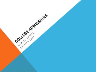 COLLEGE ADMISSIONS