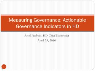 Measuring Governance: Actionable Governance Indicators in HD