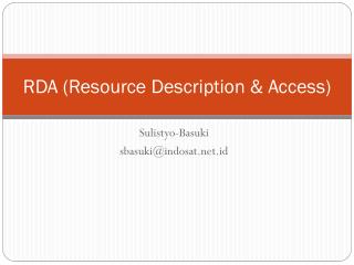 RDA (Resource Description &amp; Access)