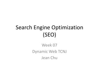 Search Engine Optimization (SEO)