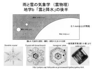 雨と雪の気象学　（雲物理） 地学 b 「雲 と 降水」の 後半