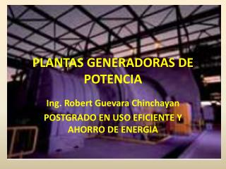 PLANTAS GENERADORAS DE POTENCIA