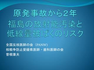 原発事故から２年 福島の放射能汚染と　　低線量被ばくのリスク