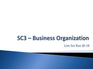 SC3 – Business Organization