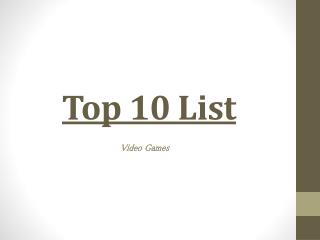 Top 10 List