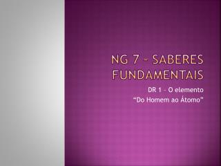 NG 7 – Saberes Fundamentais