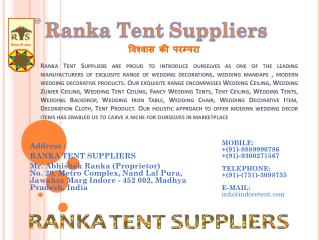 Address : RANKA TENT SUPPLIERS