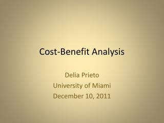 Cost-Benefit Analysis