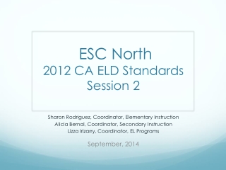ESC North 2012 CA ELD Standards Session 2