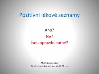 Pozitivní lékové seznamy