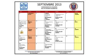 SEPTIEMBRE 2013 DEPARTAMENTO DE PEDIATRÍA ROL DE SESIONES ACADÉMICAS