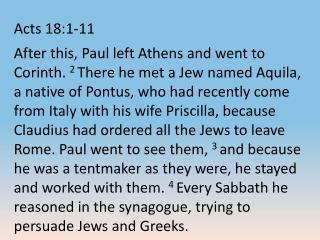 Acts 18:1-11
